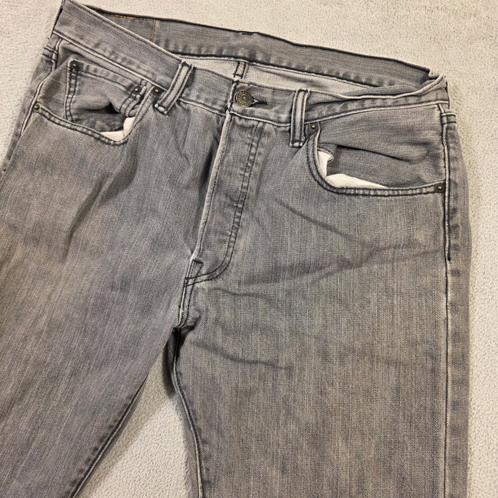Levi 501 Jeans Mens 33x34 (Fits 32x31) Gray Straight Leg Vintage Grunge 688